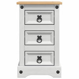 vidaXL Corona Bedside Cabinet 35x32.5x58 cm Solid Pine Wood