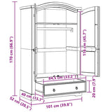 vidaXL Kledingkast Corona Wit 101 x 52 x 170 cm Massief grenenhout