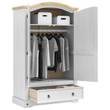vidaXL Kledingkast Corona Wit 101 x 52 x 170 cm Massief grenenhout