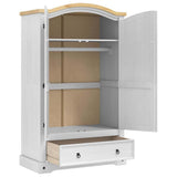 vidaXL Kledingkast Corona Wit 101 x 52 x 170 cm Massief grenenhout