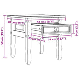 vidaXL Bijzettafel Corona Wit 50 x 50 x 50 cm Massief grenenhout