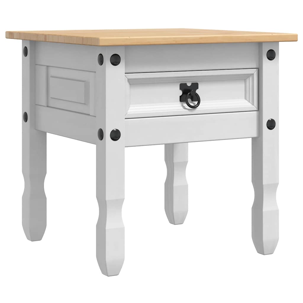 vidaXL Bijzettafel Corona Wit 50 x 50 x 50 cm Massief grenenhout