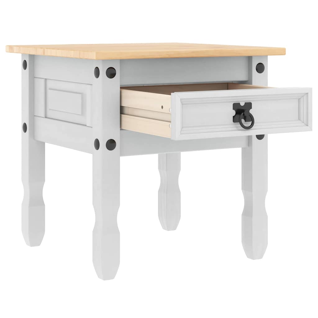 vidaXL Bijzettafel Corona Wit 50 x 50 x 50 cm Massief grenenhout