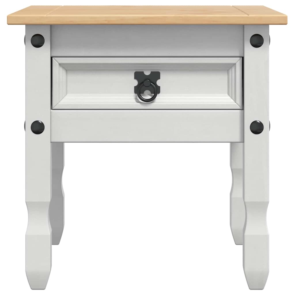 vidaXL Bijzettafel Corona Wit 50 x 50 x 50 cm Massief grenenhout