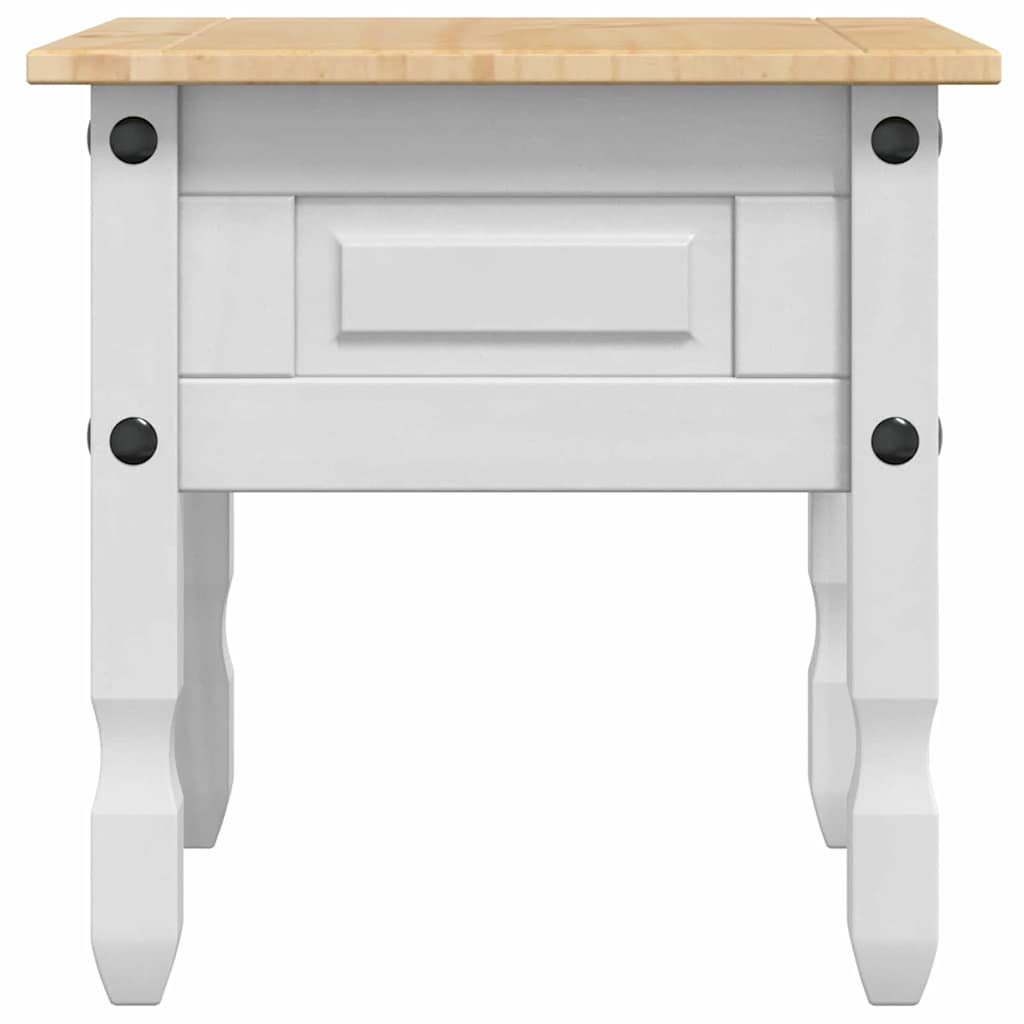vidaXL Bijzettafel Corona Wit 50 x 50 x 50 cm Massief grenenhout