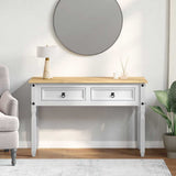 vidaXL Bijzettafel Corona Wit 115 x 46 x 73 cm Massief grenenhout