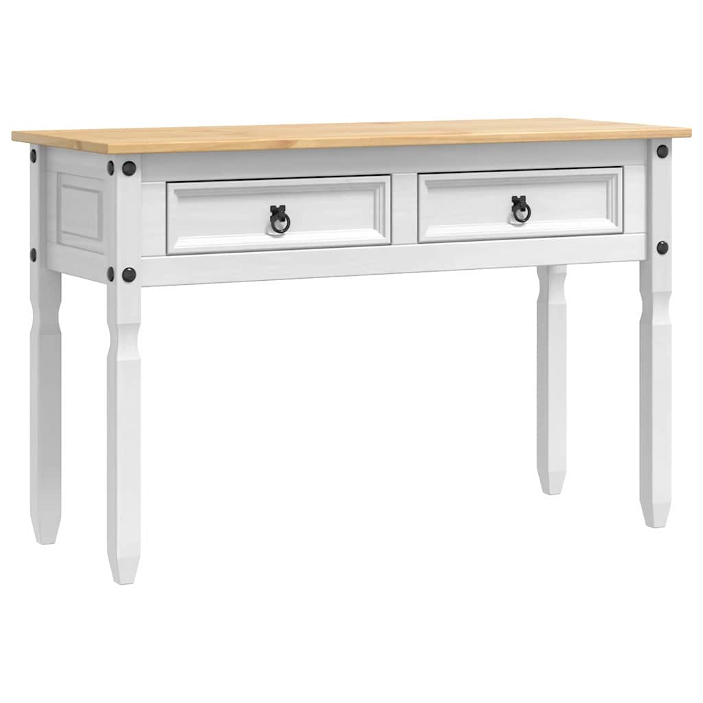 vidaXL Bijzettafel Corona Wit 115 x 46 x 73 cm Massief grenenhout