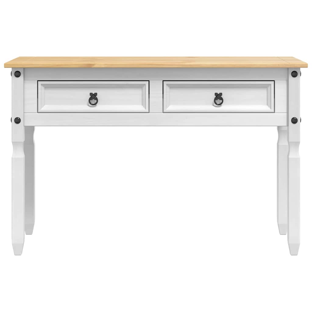 vidaXL Bijzettafel Corona Wit 115 x 46 x 73 cm Massief grenenhout