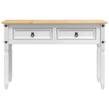 vidaXL Bijzettafel Corona Wit 115 x 46 x 73 cm Massief grenenhout