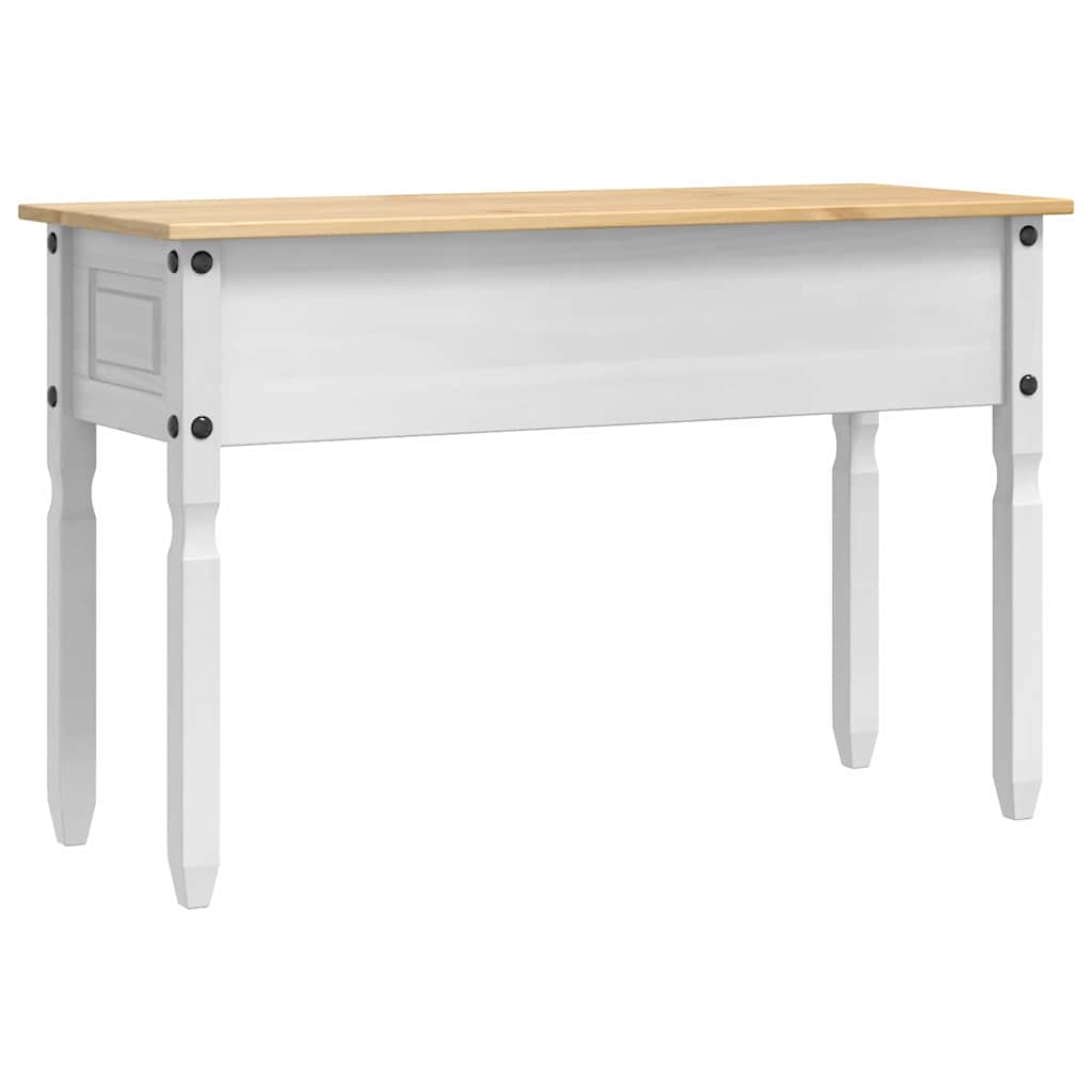 vidaXL Bijzettafel Corona Wit 115 x 46 x 73 cm Massief grenenhout