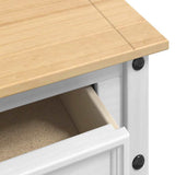 vidaXL Bijzettafel Corona Wit 115 x 46 x 73 cm Massief grenenhout