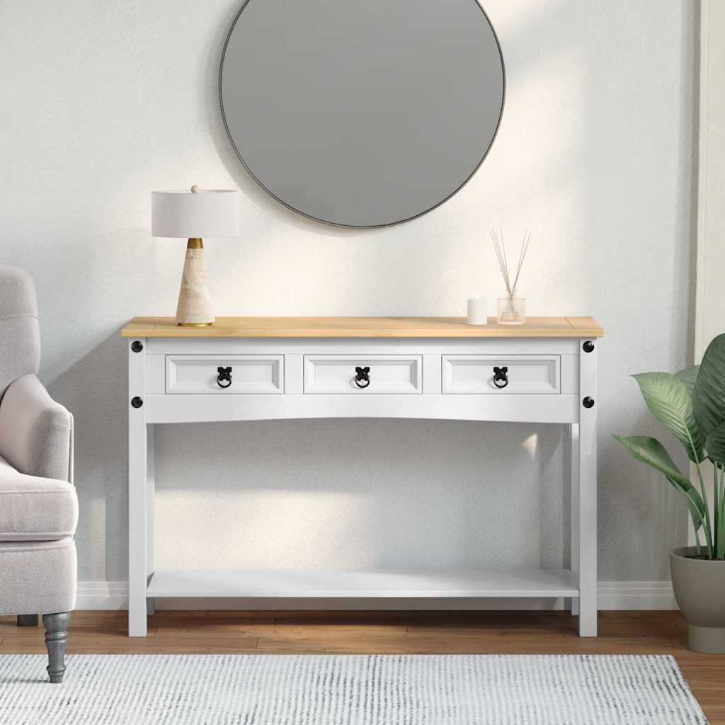 vidaXL Corona Sideboard White 114 x 34.5 x 73 cm Solid Pine Wood