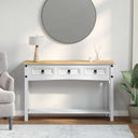 vidaXL Corona Sideboard White 114 x 34.5 x 73 cm Solid Pine Wood