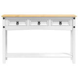 vidaXL Corona Sideboard White 114 x 34.5 x 73 cm Solid Pine Wood
