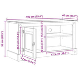 vidaXL TV Kast Corona Wit 100 x 40 x 52 cm Massief grenenhout
