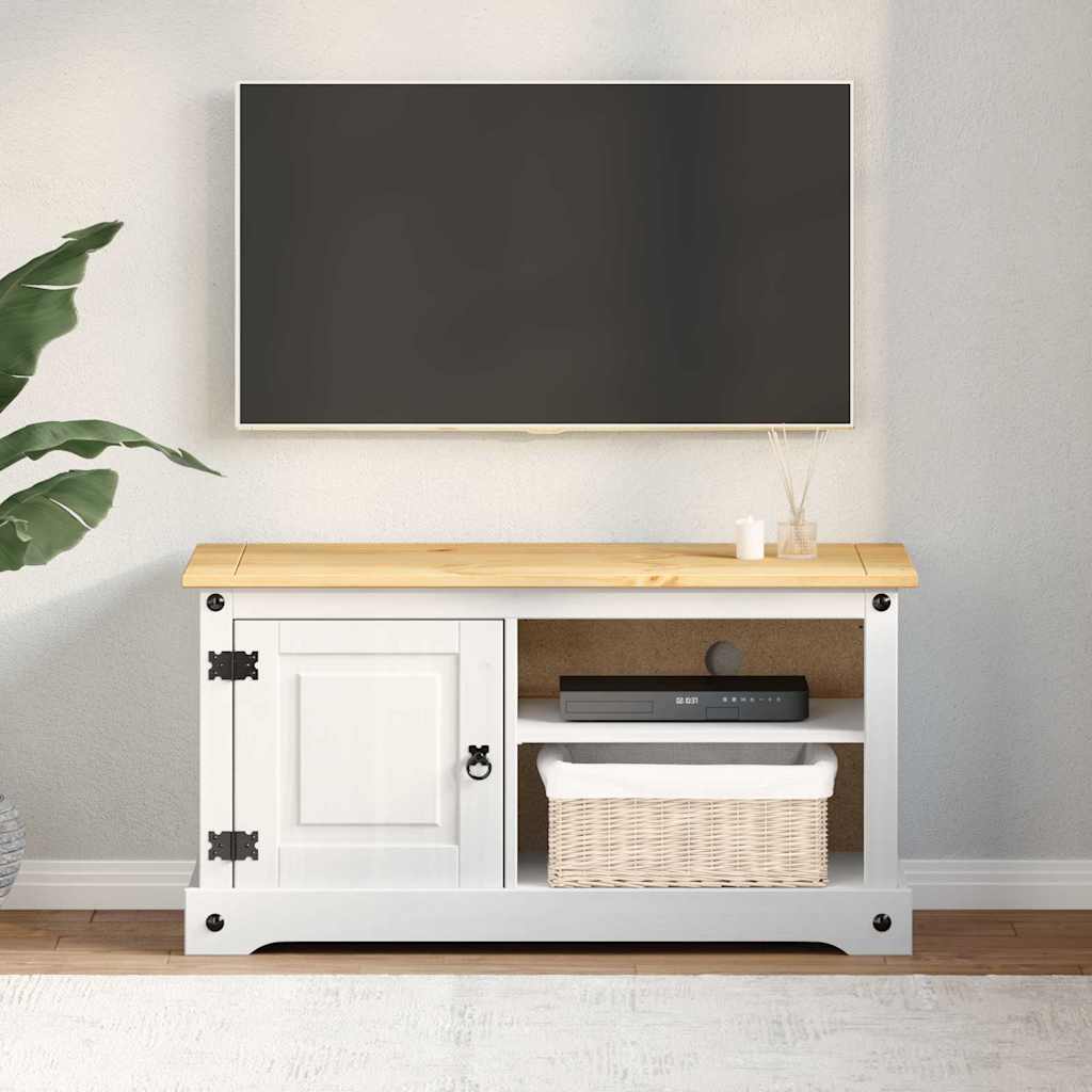 vidaXL TV Kast Corona Wit 100 x 40 x 52 cm Massief grenenhout