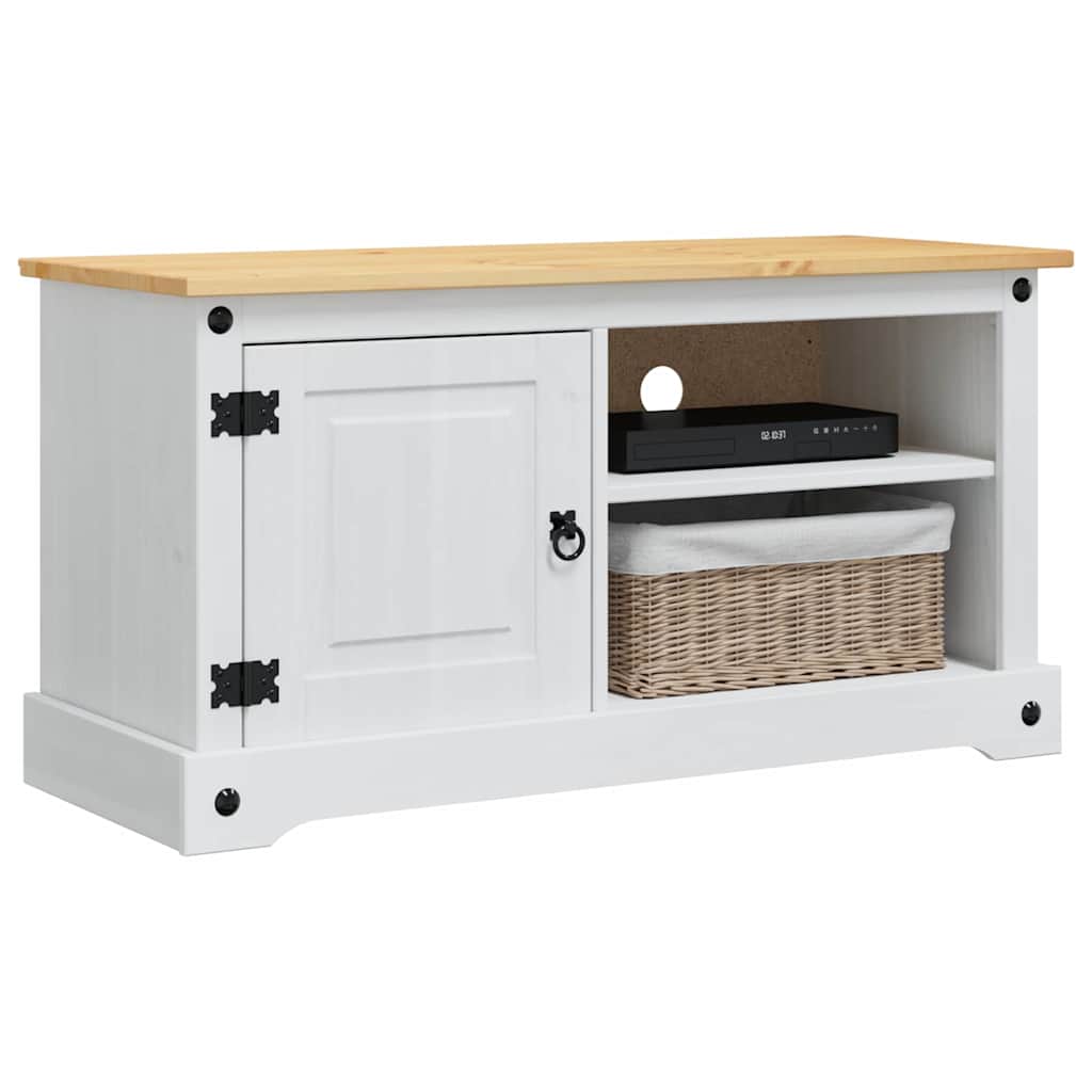 vidaXL TV Kast Corona Wit 100 x 40 x 52 cm Massief grenenhout