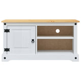 vidaXL TV Kast Corona Wit 100 x 40 x 52 cm Massief grenenhout