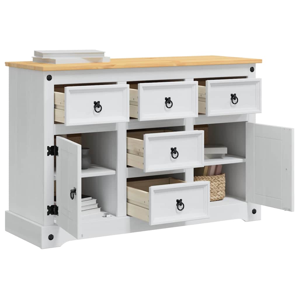 vidaXL Opbergkisten Corona Wit 112 x 40 x 75 cm Massief grenenhout