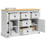 vidaXL Opbergkisten Corona Wit 112 x 40 x 75 cm Massief grenenhout