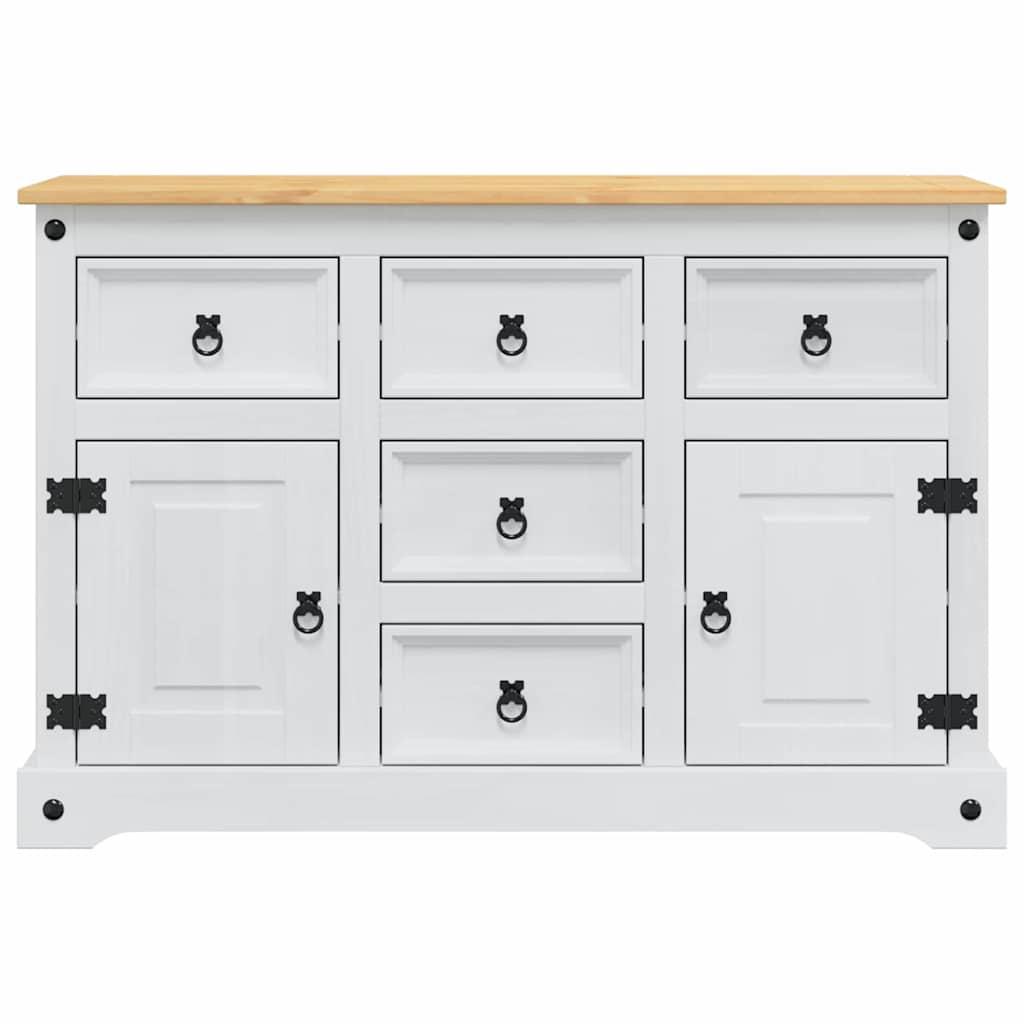 vidaXL Opbergkisten Corona Wit 112 x 40 x 75 cm Massief grenenhout