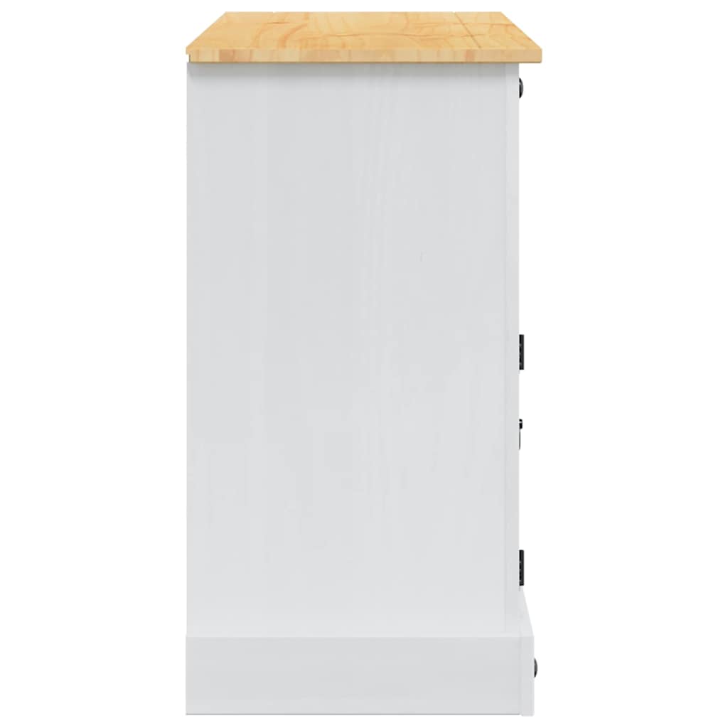 vidaXL Opbergkisten Corona Wit 112 x 40 x 75 cm Massief grenenhout