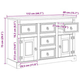vidaXL Opbergkisten Corona Wit 112 x 40 x 75 cm Massief grenenhout