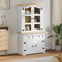 vidaXL Dressoir Corona Wit 100 x 48,5 x 179 cm Massief grenenhout