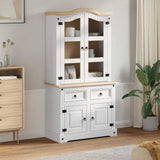 vidaXL Dressoir Corona Wit 100 x 48,5 x 179 cm Massief grenenhout