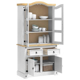 vidaXL Dressoir Corona Wit 100 x 48,5 x 179 cm Massief grenenhout