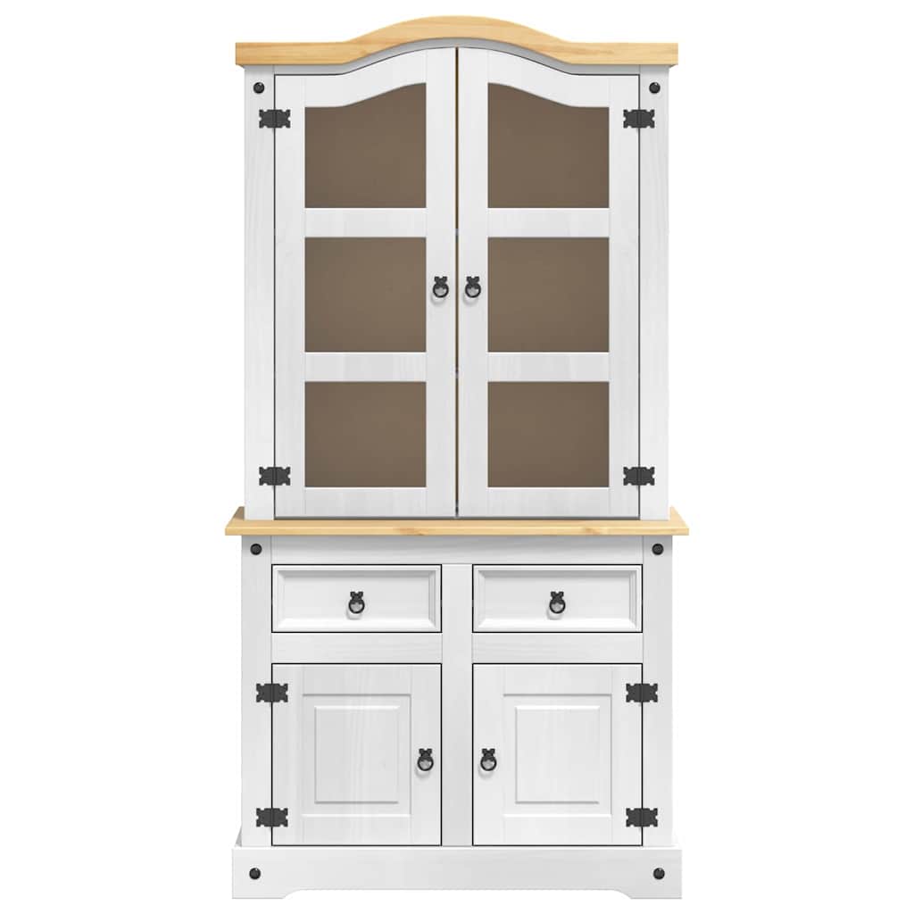 vidaXL Dressoir Corona Wit 100 x 48,5 x 179 cm Massief grenenhout