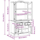 vidaXL Dressoir Corona Wit 100 x 48,5 x 179 cm Massief grenenhout
