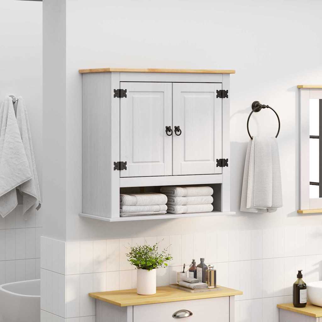 vidaXL Wall Cabinet Corona White 70 x 33 x 71.5 cm Solid Pine Wood