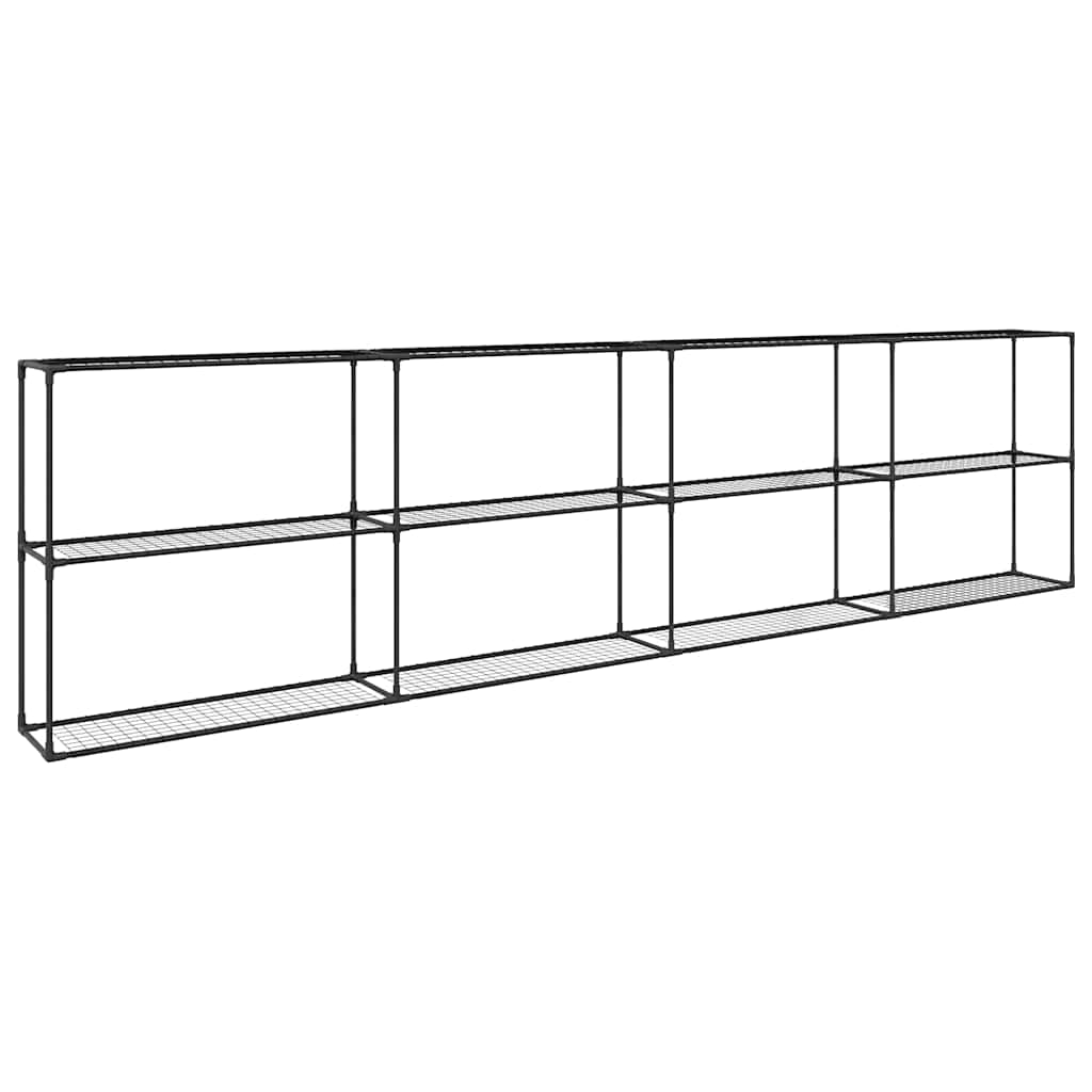 vidaXL 3-Tier Plant Stand Black 400 x 32 x 104 cm Steel