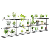 vidaXL 3-Tier Plant Stand Black 400 x 32 x 104 cm Steel
