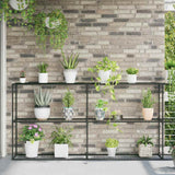 vidaXL 3-Tier Plant Stand Black 400 x 32 x 104 cm Steel