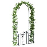 vidaXL Tuinboog met slot Zwart 102 x 50 x 218 cm
