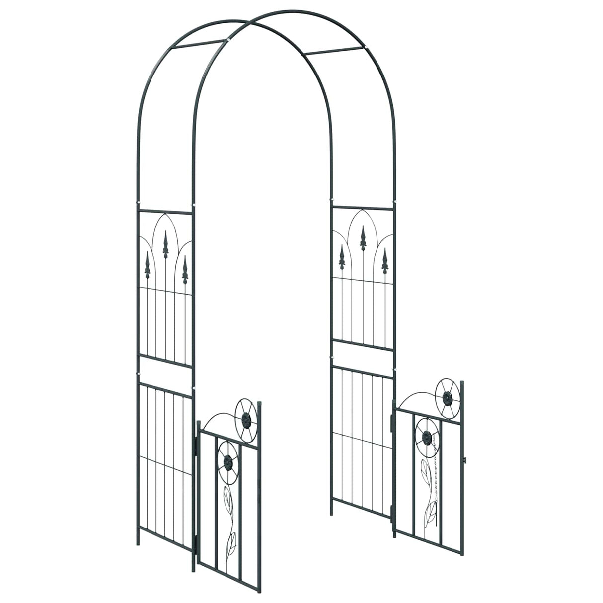 vidaXL Tuinboog met slot Zwart 102 x 50 x 218 cm