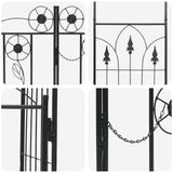 vidaXL Tuinboog met slot Zwart 102 x 50 x 218 cm