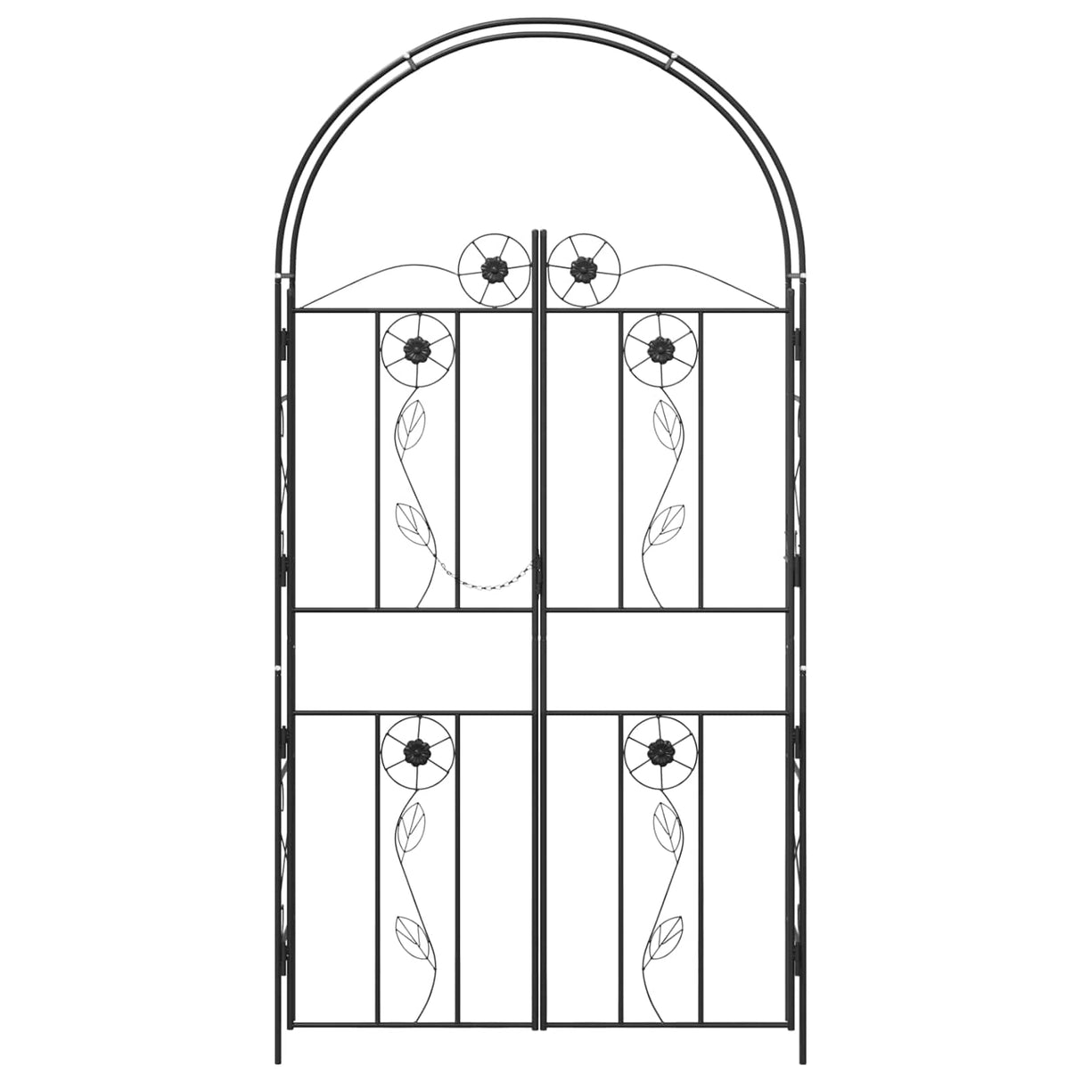 vidaXL Tuinboog Effen Zwart 115 x 37 x 226 cm
