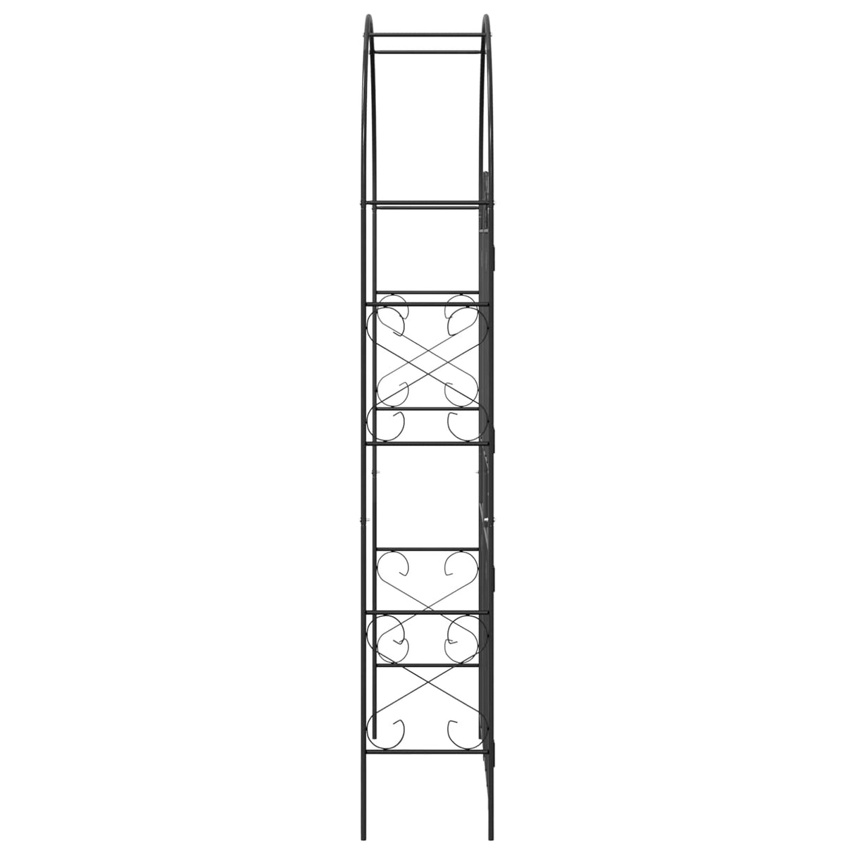 vidaXL Tuinboog Effen Zwart 115 x 37 x 226 cm