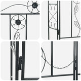 vidaXL Tuinboog Effen Zwart 115 x 37 x 226 cm