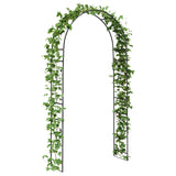 vidaXL Tuinboog Bloemen Zwart 115 x 37 x 231 cm