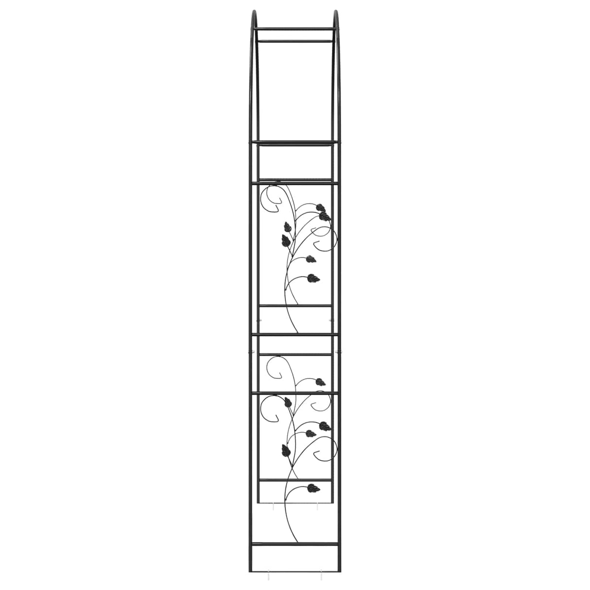vidaXL Tuinboog Bloemen Zwart 115 x 37 x 231 cm