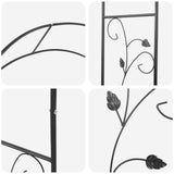 vidaXL Tuinboog Bloemen Zwart 115 x 37 x 231 cm