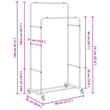 vidaXL Kledingrek Effen Zwart 80 x 53 x 156 cm