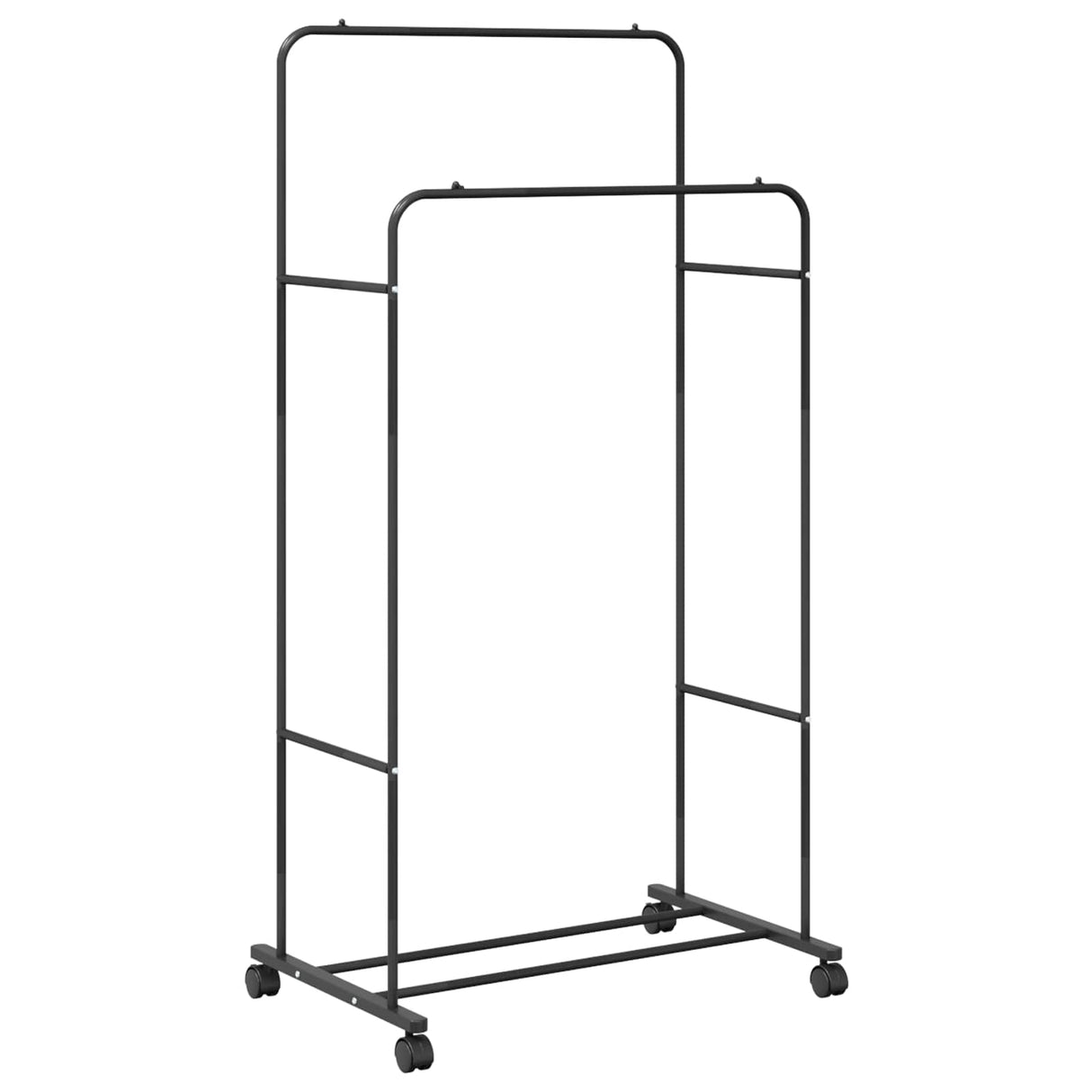 vidaXL Kledingrek Effen Zwart 80 x 53 x 156 cm