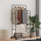 vidaXL Kledingrek Effen Zwart 80 x 53 x 156 cm