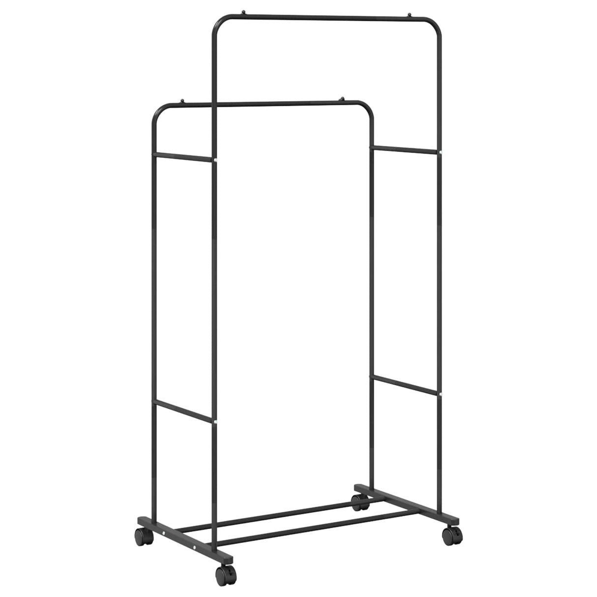 vidaXL Kledingrek Effen Zwart 80 x 53 x 156 cm