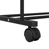 vidaXL Kledingrek met plank met wiel met opslag Zwart 80 x 53 x 156 cm